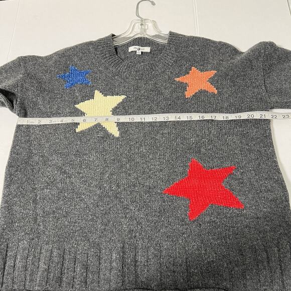 Madewell Sweater Small Charcoal Gray 100% Merino Wool Starry Cropped Boxy - Picture 10 of 13